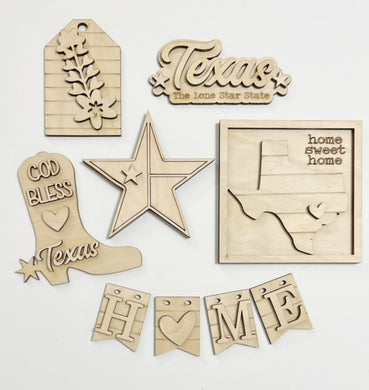God Bless Texas Home Bluebonnets Tiered Tray Set