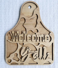 Welcome Y'all Cow Print Tag Doorhanger