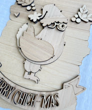Merry Chick-Mas Chicken Rectangle Doorhanger