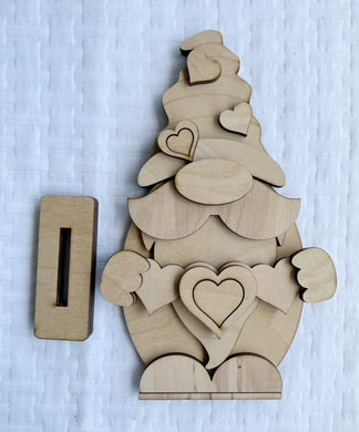 Valentine's Day Heart Standing Gnome Shelf Sitter