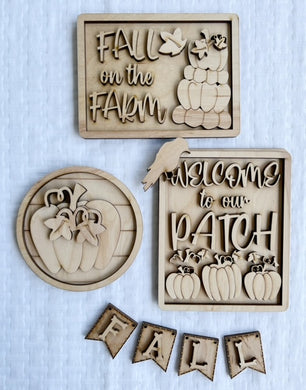 Fall On the Farm Welcome to Our Patch Tiered Tray Set