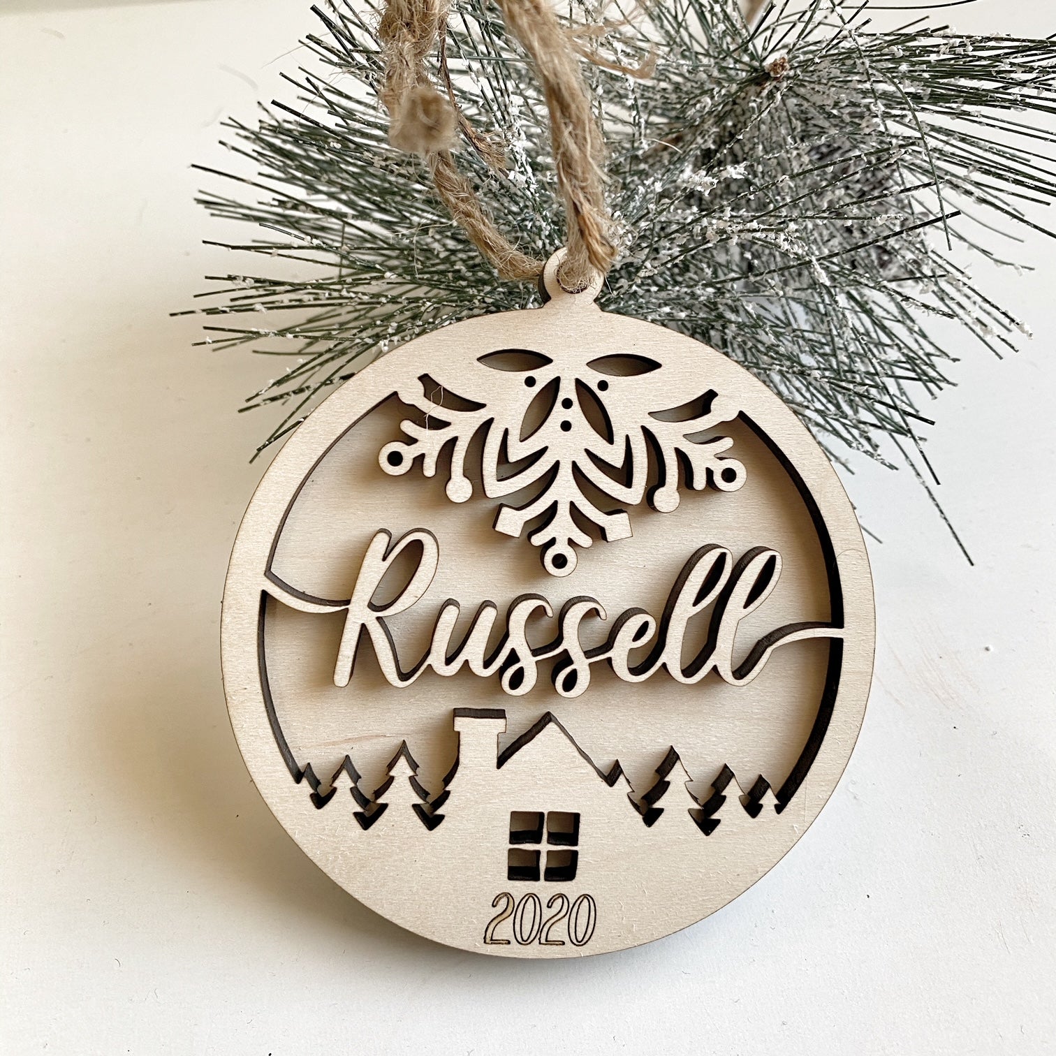 Custom Name Wood Laser Cut Christmas Ornament Personalized – Sawdust ...