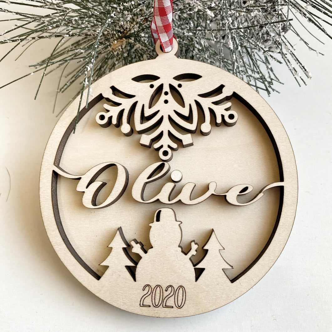 Custom Name Wood Laser Cut Christmas Ornament Personalized – Sawdust &  Swirls