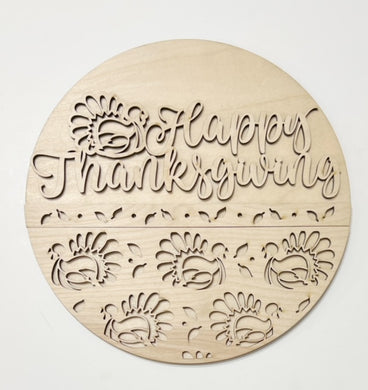 Happy Thanksgiving Turkey Round Doorhanger