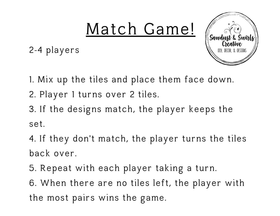 How to Make a Matching Game or DIY Memory Game