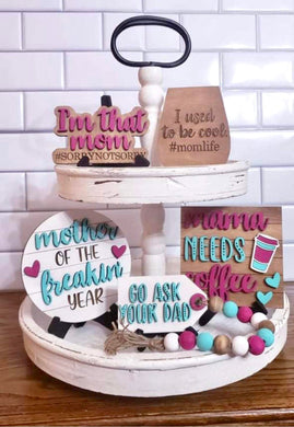 I'm That Mom Mother of the Freakin' Year Tiered Tray Set