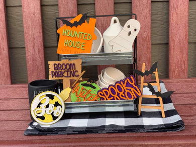 Spooky Season Haunted House Tiered Tray Set