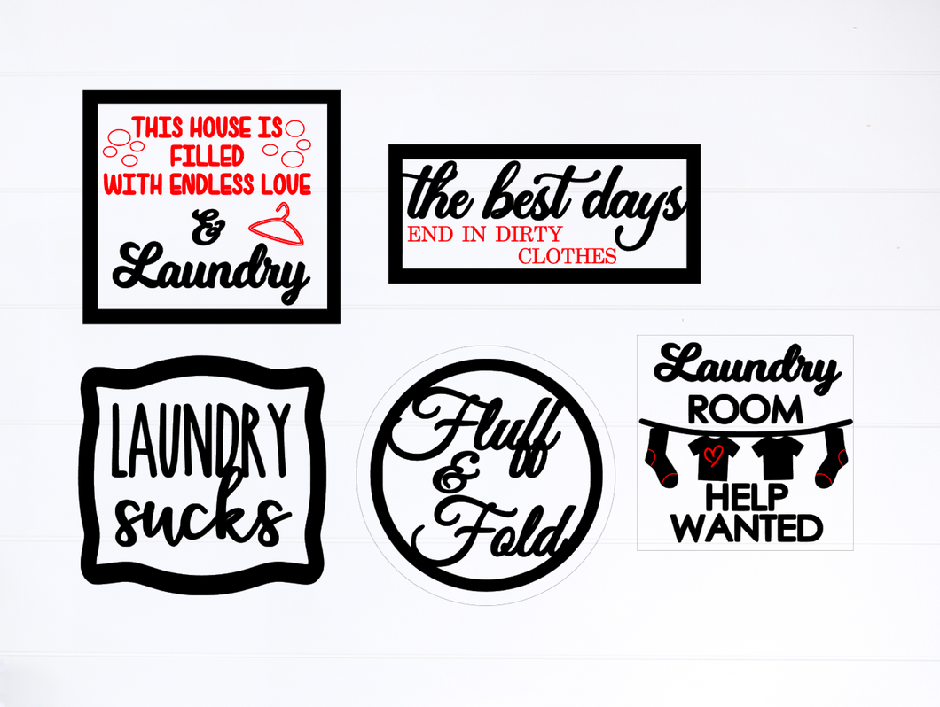 Laundry Sucks Fluff & Fold Help Wanted Tiered Tray Set