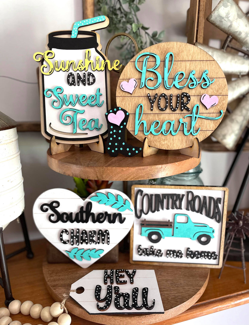 Bless Your Heart Southern Charm Tiered Tray Set