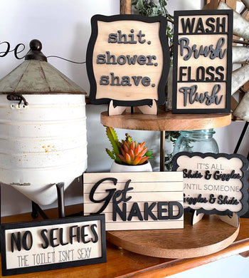 Get Naked Bathroom Tiered Tray Set