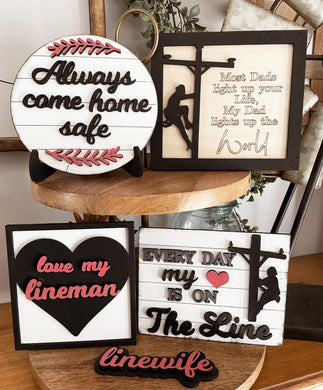 Love My Lineman Tiered Tray Set