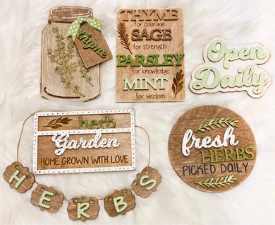 Fresh Herbs Tiered Tray Set