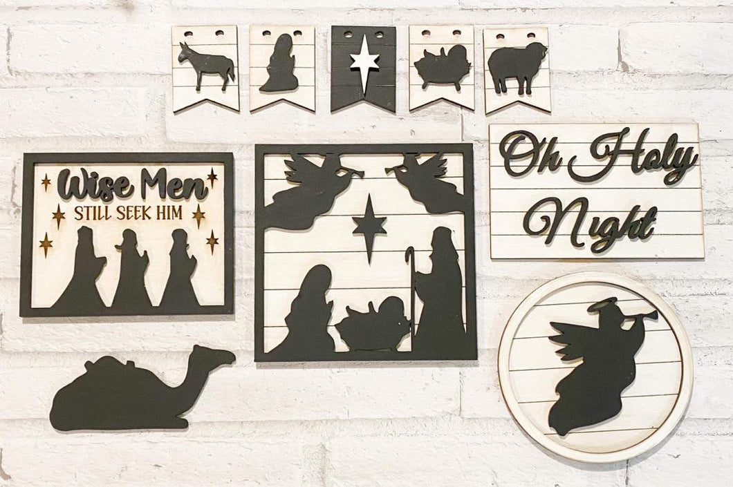 Nativity Oh Holy Night Wise Men Still Seek Him Tiered Tray Set