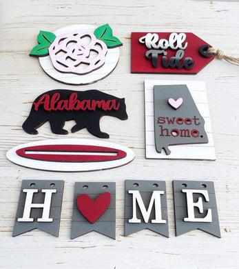 Alabama Home Sweet Home Roll Tide Tiered Tray Set