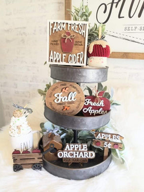 Apple Orchard Farm Fresh Apple Cider Tiered Tray Set