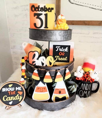 Show Me The Candy Halloween Trick or Treat Tiered Tray Set
