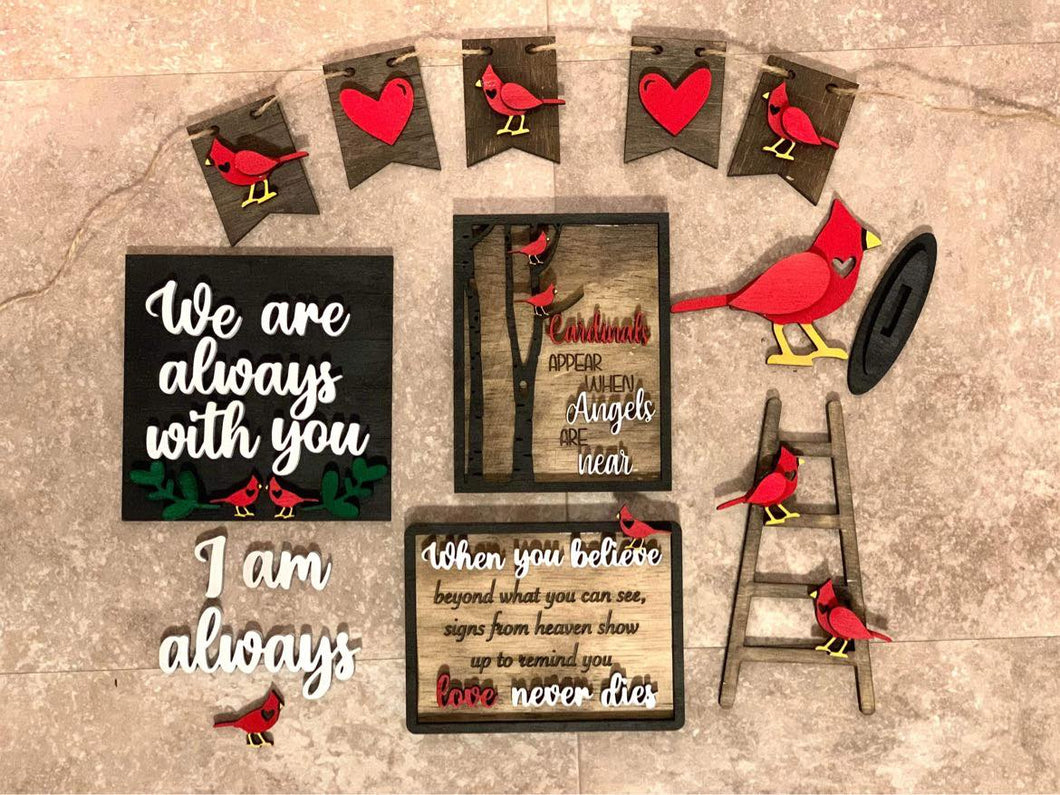 I Am Always With You Cardinal Tiered Tray Set