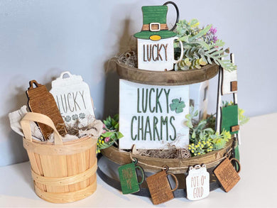 Rae Dunn Inspired Lucky Charm St Patrick's Day Tiered Tray Set