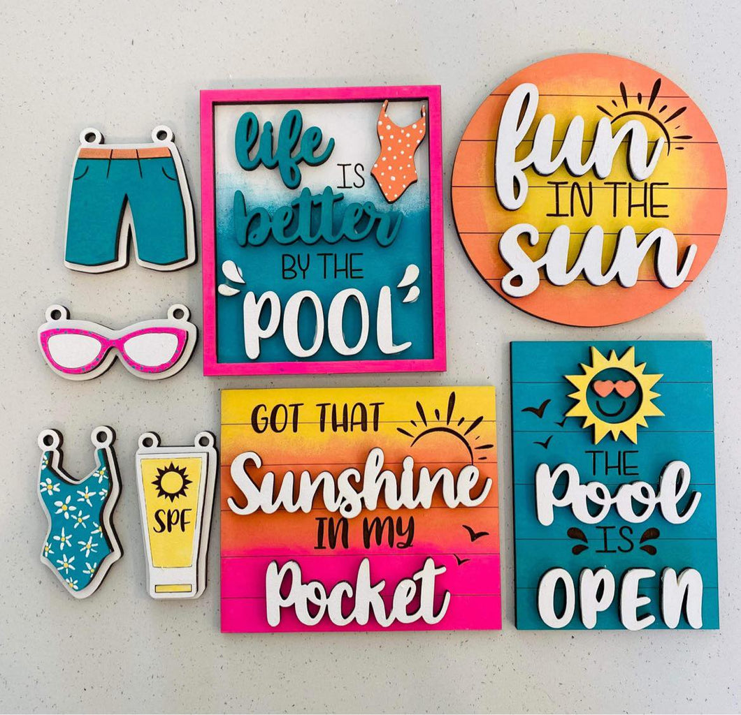Life Is Better By The Pool Fun In The Sun Tiered Tray Set