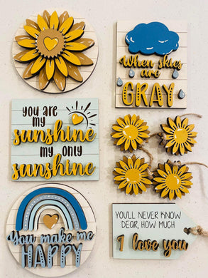 You Are My Sunshine When Skies Are Gray Tiered Tray Set