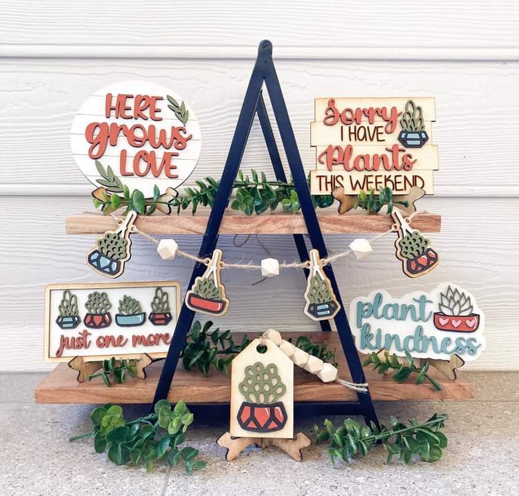 Plant Kindness Here Grows Love Tiered Tray Set