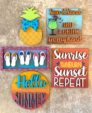 Sand & Sun Hello Summer Sunrise Sunburn Sunset Repeat Tiered Tray Set