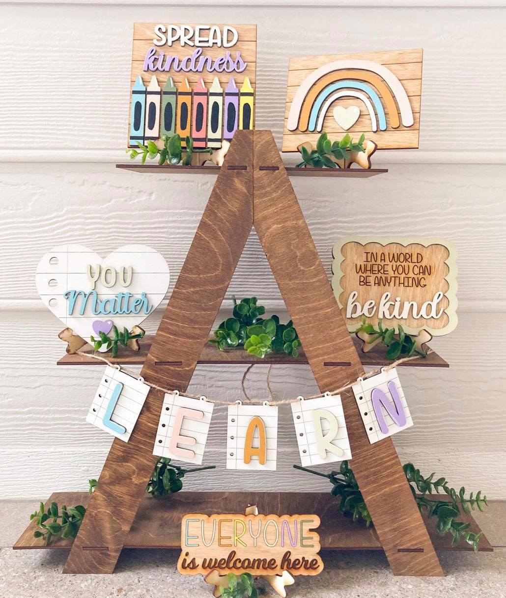 Spread Kindness Learn Rainbow Be Kind Tiered Tray Set